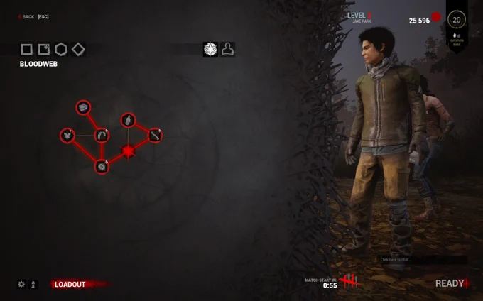 The 2016 version of Dead by Daylight's lobby.