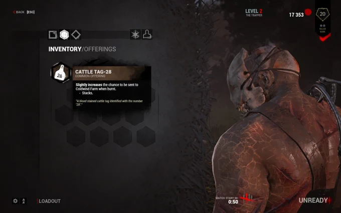 The 2016 version of Dead by Daylight's lobby.