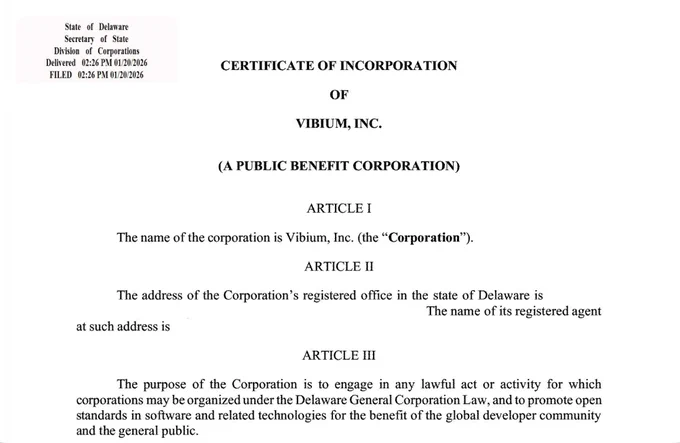 Vibium, Inc. - Certificate of Incorporation