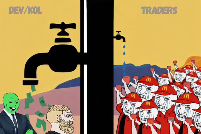 Caricature of the giant pot metaphor