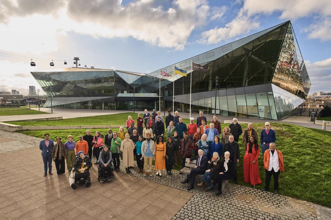 Group photo of Jules Pipe with new cohort of Mayor's Design Advocates.