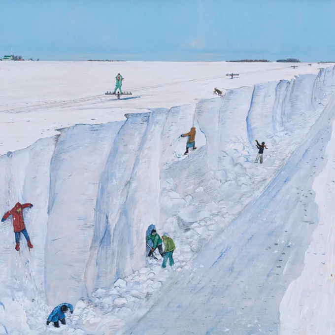William Kurelek, "After the Blizzard in Manitoba," 1967, Collection of Donald and Beth Sobey.