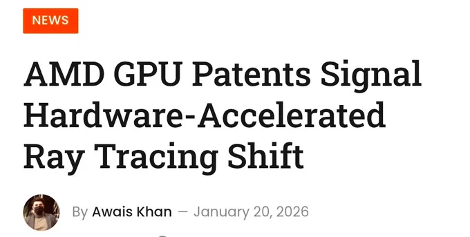AMD GPU Patents Signal Hardware-Accelerated Ray Tracing Shift

Taken as a whole, the filings suggest AMD is pursuing a coordinated redesign of its ray tracing pipeline rather than isolated experiments. The ideas revolve around reducing data movement, avoiding unnecessary calculations & dynamically balancing workloads across GPU cores. By sharing structures between ray tracing & physics, filtering out unnecessary rays early & making scheduling more intelligent, AMD could improve performance without simply increasing transistor counts.

the filings suggest AMD is pursuing a coordinated redesign of its ray tracing pipeline rather than isolated experiments. The ideas revolve around reducing data movement, avoiding unnecessary calculations, & dynamically balancing workloads across GPU cores. By sharing structures between ray tracing & physics, filtering out unnecessary rays early, & making scheduling more intelligent, AMD could improve performance without simply increasing transistor counts