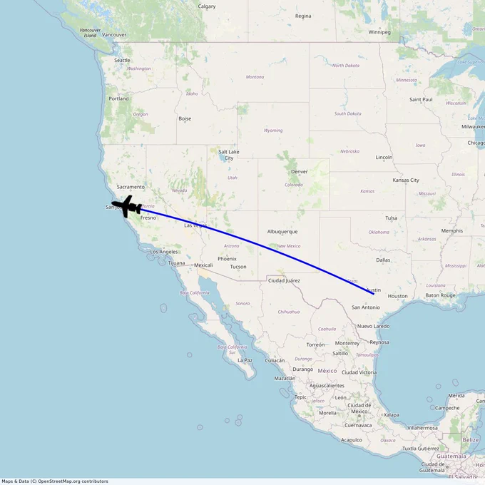 Reg: N628TS Flight Map,  SCK MY BALLS ELON 