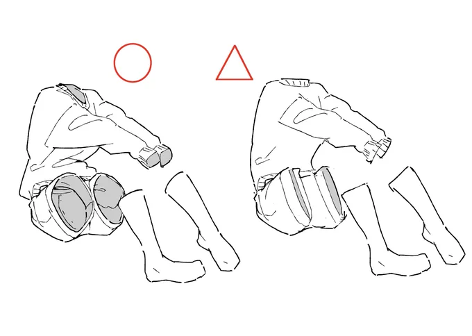 イラスト講座 (Illustration tutorial). 服の描き方 (How to draw clothing). 比較 (Comparison).