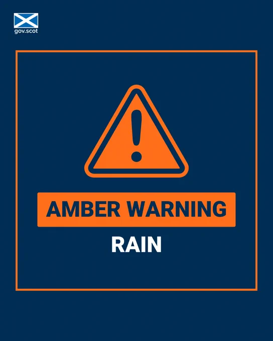 Amber warning. Rain.