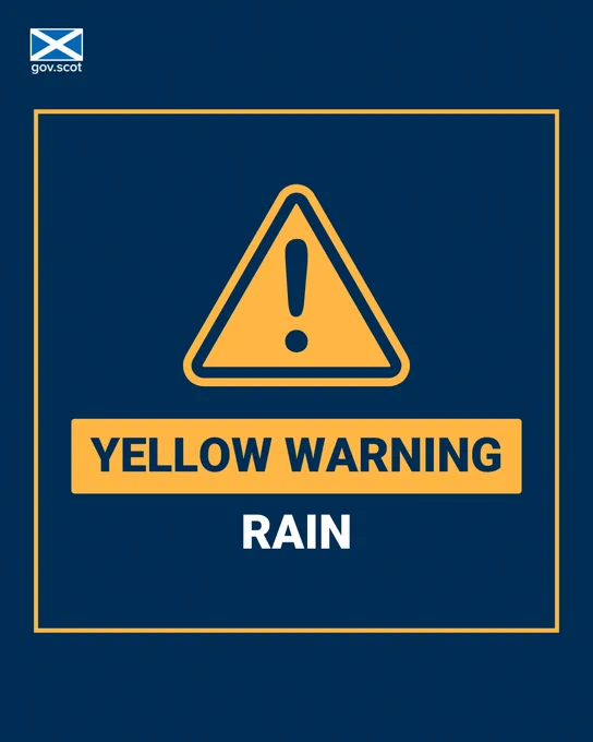 Yellow warning. Rain.