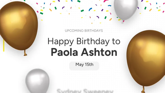 Rise Vision digital signage template for birthday celebrations