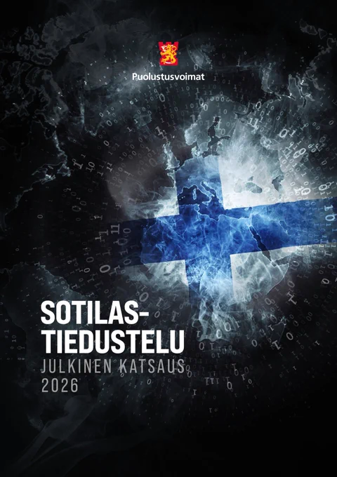 Kuvassa Sotilastiedustelun julkisen katsauksen kansi.