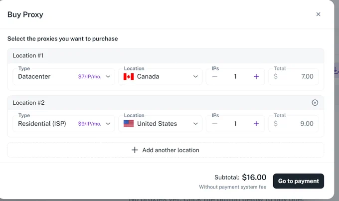 proxy pricing