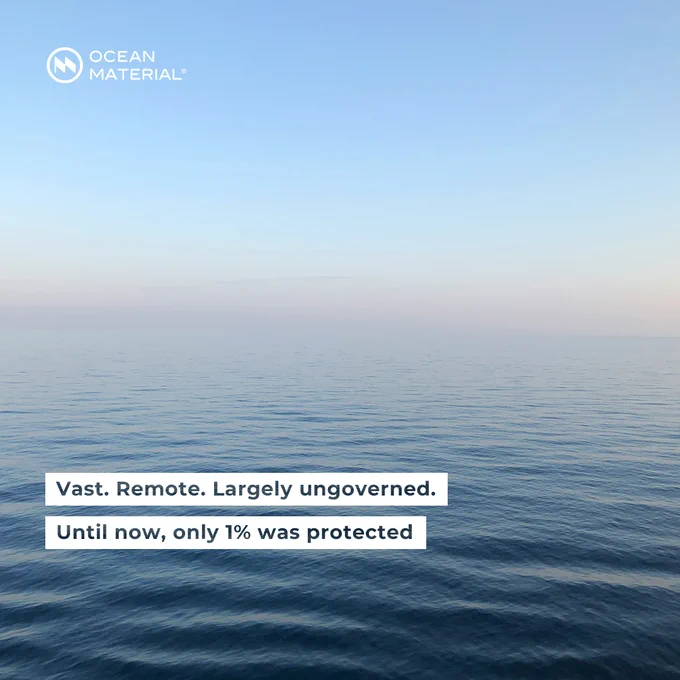Endless horizon over calm open sea, illustrating the scale and remoteness of ungoverned ocean areas.