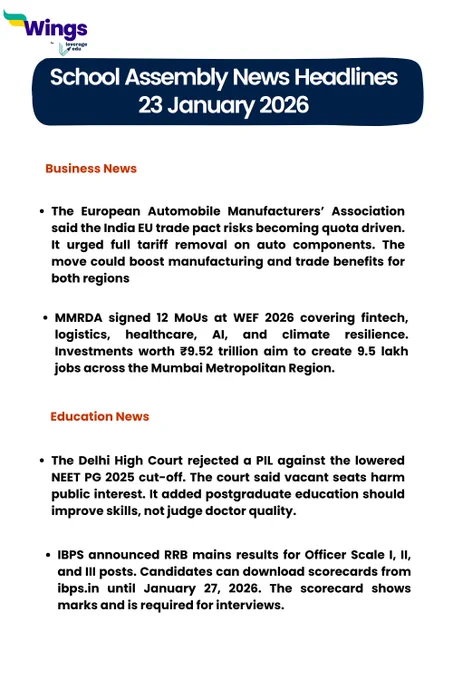 Business and Education News for 23 January 2026