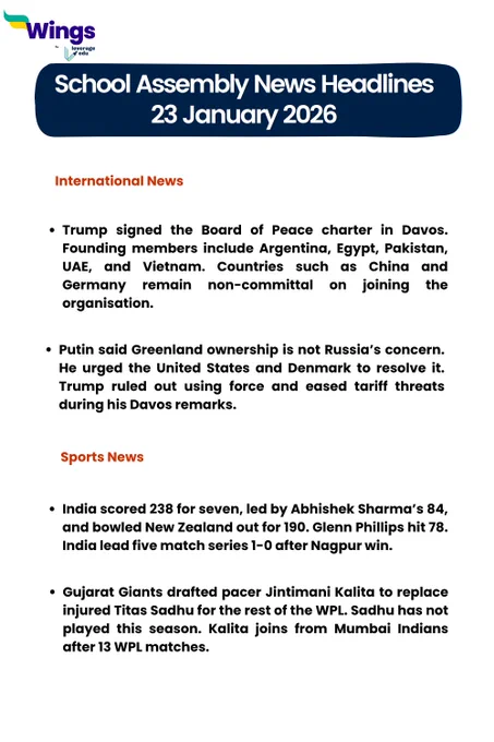International and Sports News for 23 January 2026