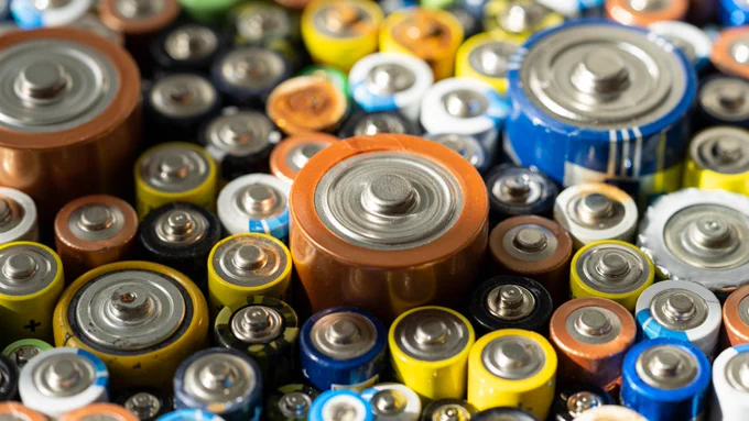 A variety of household batteries.