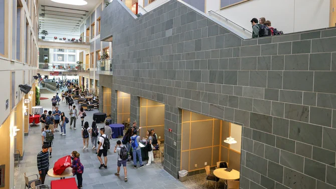Students in Duffield Atrium
