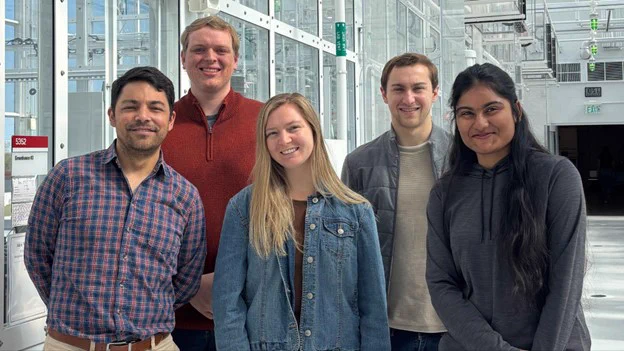 NC State grad students from left are: Camilo Zuluaga, Nicholas Brunsink, Delaney Dow, Loevan Bost, and Jaya Shruti Chintalapati.