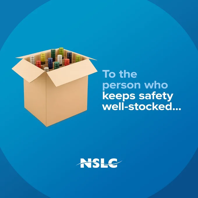 An image of a cardboard box with twelve bottles inside it. Next to the image is the text, To the person who keeps safety well-stocked...