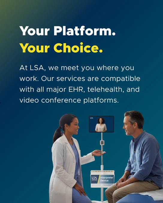 Your platform. Your choice. At LSA, we meet you where you work. Our services are compatible with all major EHR, telehealth, and video conference platforms.