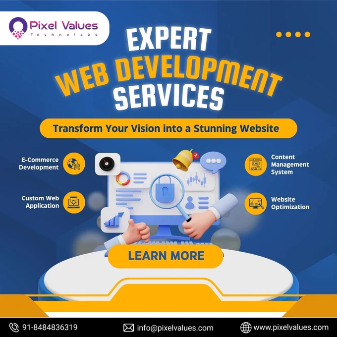 🚀 Transform Your Vision into a Stunning Website!

At Pixel Values Technolabs, we deliver expert web development services designed to elevate your digital presence.
From powerful e-commerce platforms and custom web applications to CMS solutions and website optimization, we build websites that perform and convert.

✨ Let your website speak for your brand with speed, security, and smart design.

👉 Learn More & Grow Online Today!

#WebDevelopmentServices #CustomWebsiteDevelopment
#EcommerceWebsite #DigitalGrowth #PixelValuesTechnolabs