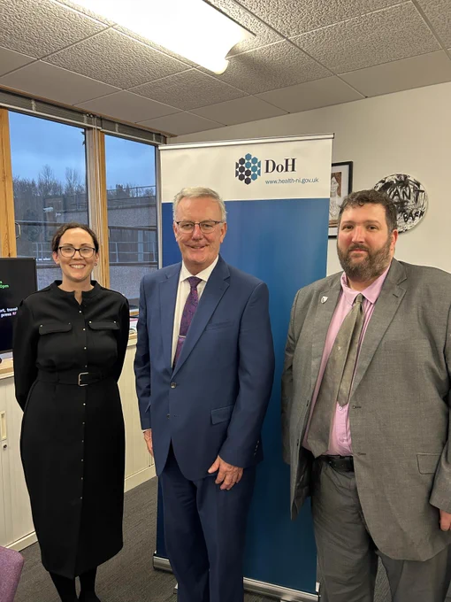 Left to right: Sara-Jane McGurk, Mike Nesbitt, Michael Perry