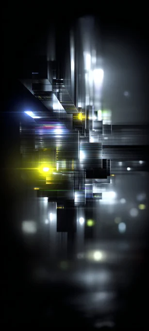 Absolute high acutance in monolithic structures. Motion blur trails and anamorphic flare pierce dense negative space. Geometric precision under nocturnal fog.