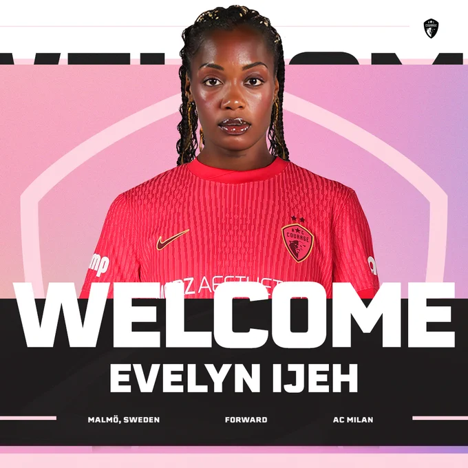 Welcome Evelyn Ijeh graphic with a headshot of her against a pink background
