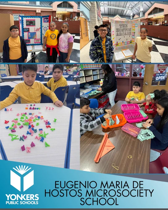 At Eugenio Maria de Hostos MicroSociety School, students are gaining real-world, hands-on experience through Micro, where three days a week they run their own ventures—both for-profit and nonprofit. Students earn a weekly paycheck and take on real job responsibilities, building valuable life skills.


