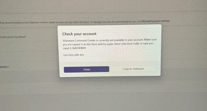 Third-party app won't open on Windows 11 (Image credit: Reddit /r/Alienware)