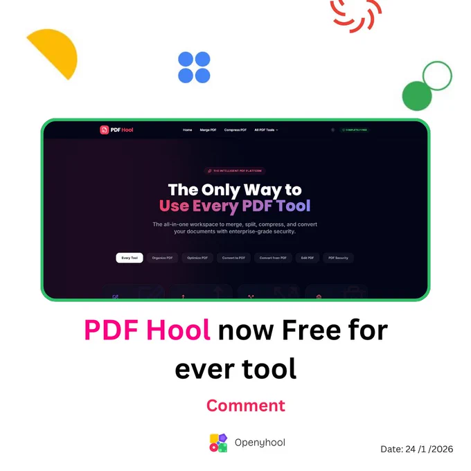 PDF Hool is now FREE for every PDF tool 🚀
Merge, compress, convert & edit PDFs in one place.
No cost. No limits.
👇 Comment PDF
#PDFHool #OpenyHool #FreePDF #TrendingNow #ThankYouNurses ✨ All PDF Tools. Zero Cost.
PDF Hool lets you merge, compress, convert & edit PDFs instantly.
🔥 Free forever for everyone.
💬 Comment PDF

#PDFHool #OpenyHool #FreePDF #PDFEditor #OnlineTools
#viral #explorepage #trending #reels #insta #model #trendingreels #lfl
#style #likesforlike #funny #art #video #beauty #cute #instalike
#beautiful #meme #post #viralindonesia #exploremore #k #photo #share
#life #happy #repost #lifestyle #youtube #travel #comment #nature
#followme #dance🚀 PDF Hool is now FREE for EVERY tool!
Merge, compress, convert & edit PDFs easily — all in one powerful platform by OpenyHool.
No subscription ❌ No limits ❌ Just smart work ✅
👇 Comment PDF to try now!

#PDFHool #OpenyHool #FreePDF #PDFTools #OnlineTools
#everyone #foryou_page #trending #viral #fypageシ #facebookreel
#SummerVibes 