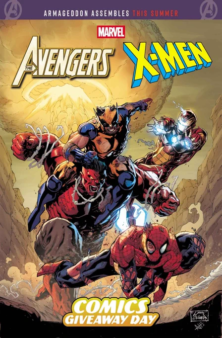 • 'Comics Giveaway Day 2026: Armageddon / X-Men' #1.

///

“ARMAGEDDON.”

Written by Chip Zdarsky.
Art by Delio Diaz and Frank Alpizar.
Cover by Ryan Stegman.
Cover Colors by Arthur Hesli.