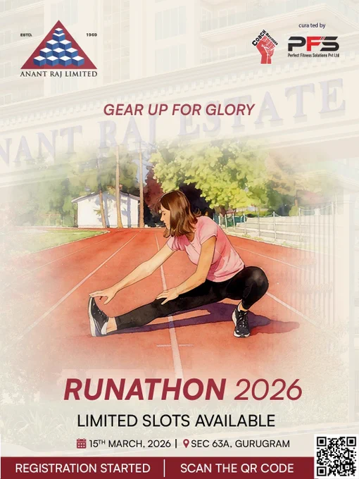 Runathon 2026 is here—where fitness meets opportunity. Stretch, train, and take the first step toward a healthier lifestyle. Join a high-energy community run that celebrates strength, discipline, and togetherness.

Location: Sector 63A, Gurugram 
Date: 15th March 2026

Limited slots available. Register now, scan the QR code, and secure your participation today.
Registration Started: https://runathon.pfsindia.in

#Runathon2026 #RunForFitness #HealthyLifestyle #CommunityRun #AnantRajLimited