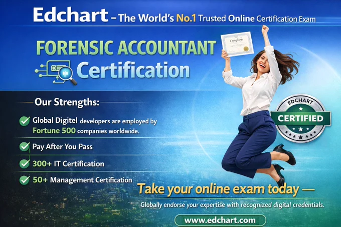 This image represents the Forensic Accountant Certification, emphasizing specialized skills in fraud examination, forensic auditing, financial data analysis, litigation support, and regulatory compliance. It reflects the role of forensic accountants in identifying financial irregularities, supporting legal proceedings, and strengthening organizational governance through advanced investigative accounting techniques.