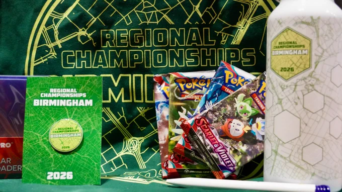 Premium Goodie Bag contains Birmingham water bottle and pin, Ultra Pro top loaders, Fanfinity branded pen along with 10 booster packs