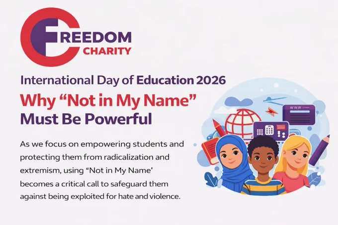 International Day of Education 2026 is not a slogan. If youth can co-create education, they must be able to co-create safety too. Why Freedom Charity’s Not in My Name starts with boys, and what schools can do next: https://freedomcharity.org.uk/international-day-of-education-2026/
 @aneetaprem #InternationalDayOfEducation