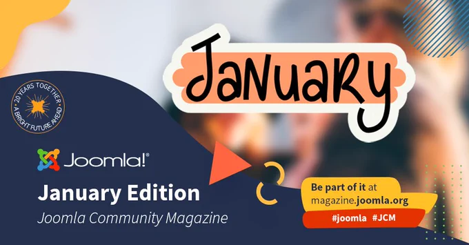 Cover of Joomla Community Magazine's January edition featuring the Joomla logo and a call to join at magazine.joomla.org.