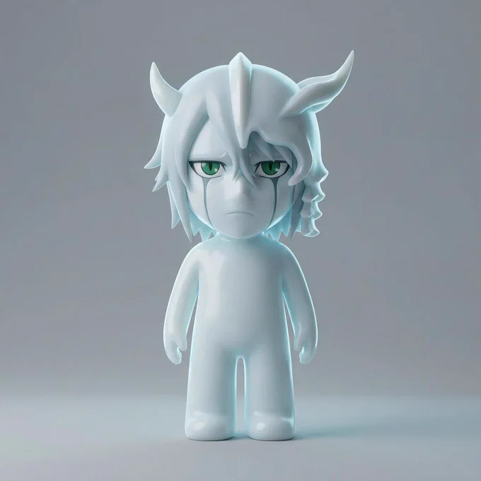 Cute minimalist 3D figure of [CHARACTER], smooth vinyl toy style, soft global illumination, clean white background, subtle shadows, premium collectible look