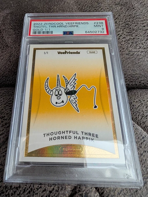 Thoughtful Three Horned Harpik Series 1 Gold 1/1 PSA 9