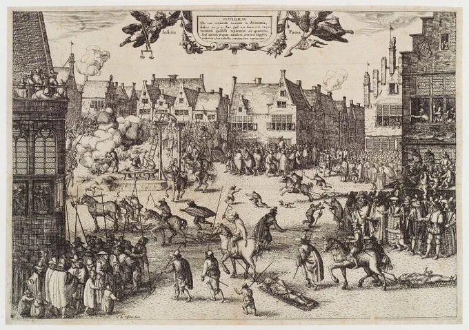 ''The Execution of the Conspirators in the Gunpowder Plot' (Guy Fawkes)'
Artist: Claes Jansz Visscher
Year: 1606
© National Portrait Gallery