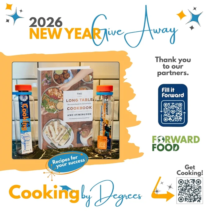Give Away for 2 reusable water bottles and cookbook