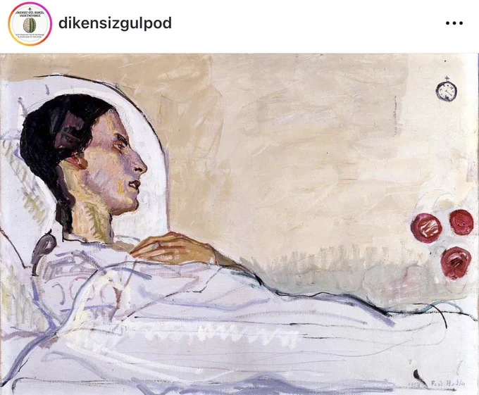 Resim: Valentine Godé-Darel im Krankenbett (1914), Ferdinand Hodler @Kunstmuseum Solothurn