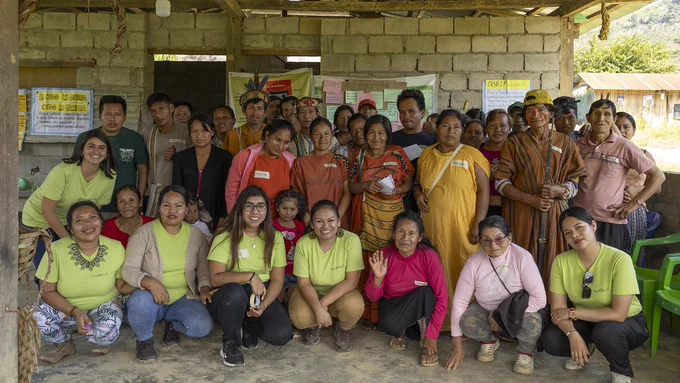 Staff and participants of the pilot in the Peruvian Amazon 