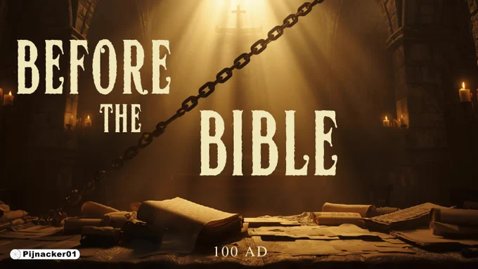 ancient scrolls and texts with the title, "Before the Bible 100 AD"