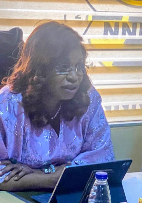 The Permanent Secretary MPR. Mrs. Patience N. Oyekunle making her remarks during her familiarization visit to the headquarters of Nigerian Nuclear Regulatory Authority (NNRA) in Abuja.