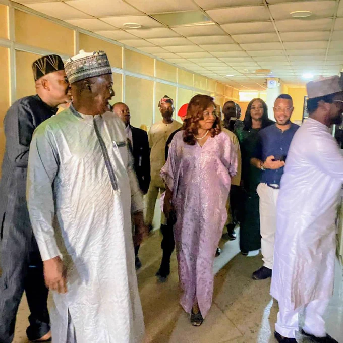 The Permanent Secretary MPR. Mrs. Patience N. Oyekunle (center) undertaking a guided tour of the facilities of NNRA in Abuja.