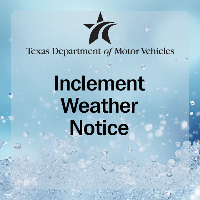 Decorative graphic that reads Inclement Weather Notice.