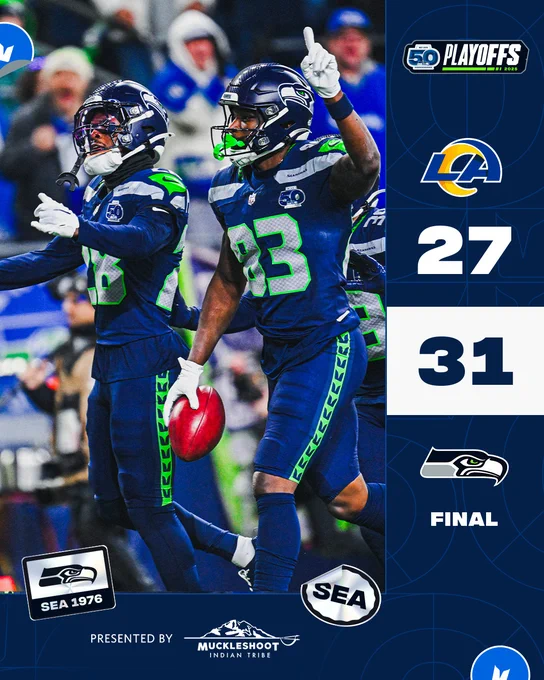 NFC Championship Final Score
Seahawks: 31
Rams: 27