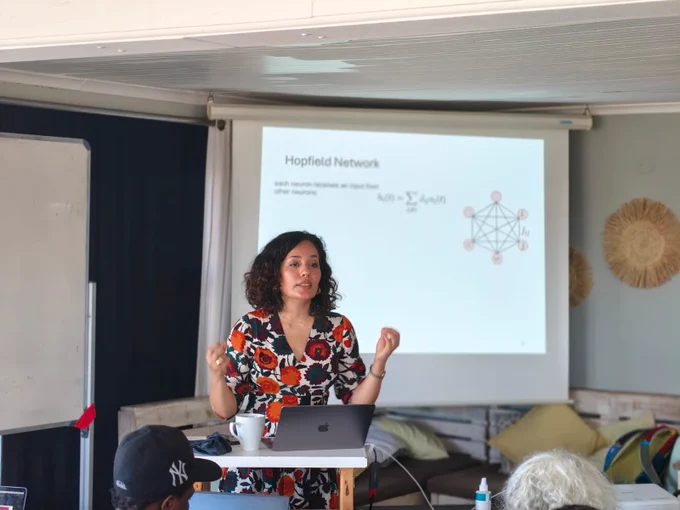 Dr. Athena Akrami is talking about Hopfield networks.