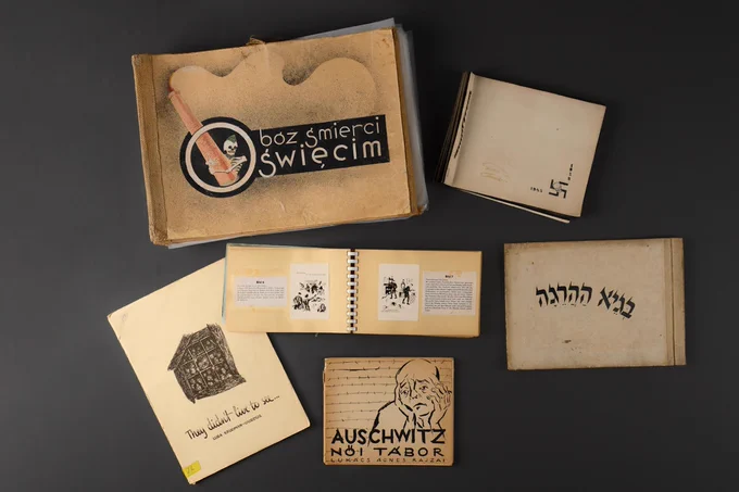 Collection of Six Graphic Holocaust Books_Rozenstrauch_Regina Lichter_Lea Grundig_Agnes Lukacs_Luba Krugman Gurdus_Copyright, Yad Vashem Art Museum Collection_Photographer, Noam Feiner