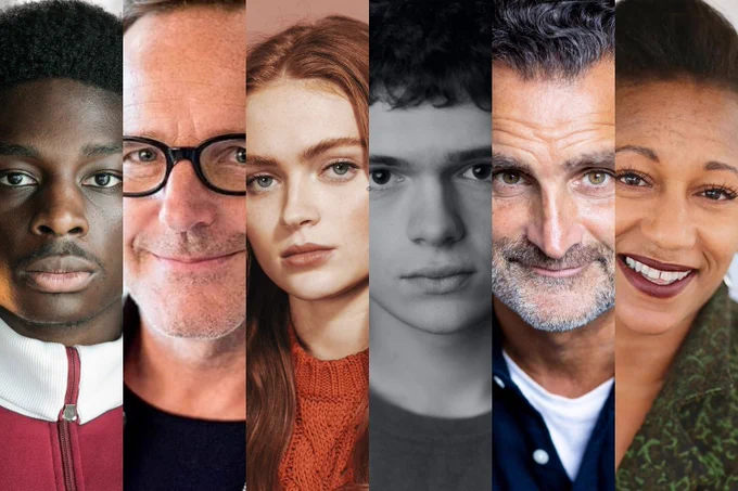 A photo showing six performers' headshots adopting neutral expressions 