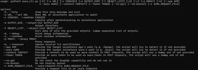 aura-inspector Help Message